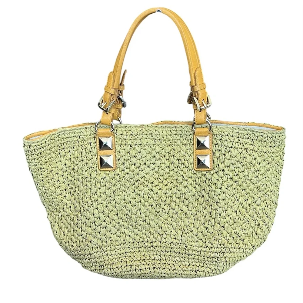 Michael Kors Santorini Woven Straw Tote Bag